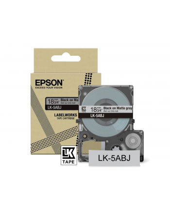 EPSON Matte Tape Grey/Black 18mm 8m LK-5ABJ