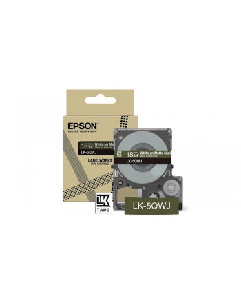 EPSON Matte Tape Khaki/White 18mm 8m LK-5QWJ
