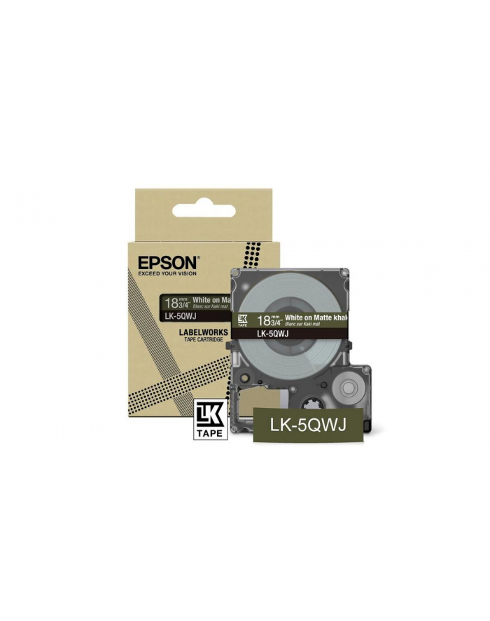 EPSON Matte Tape Khaki/White 18mm 8m LK-5QWJ główny