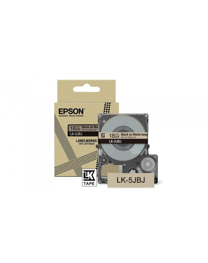 EPSON Matte Tape Beige/Black 18mm 8m LK-5JBJ główny