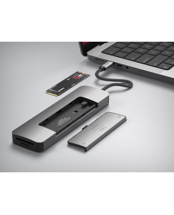 LINQ HUB USB-C 9IN1 SSD PRO MULTIPORT (HDMI, USB-C, RJ45, 2XUSB-A, USB-C PD100W DO ZASILANIA, SLOT MICROSD/TF/SD, NVME M2)