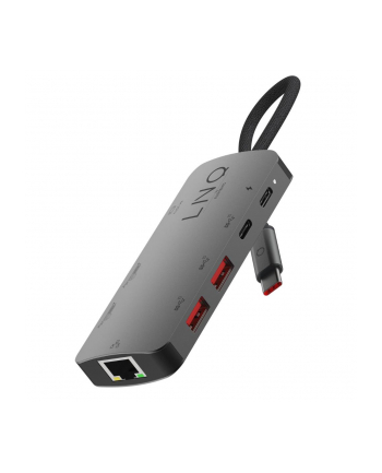 LINQ HUB USB-C 8IN1 8K PRO MULTIPORT (HDMI,USB-C 32, 2X USB-A 32, 2X USB-A 20, RJ45 2,5GB/S, USB-C PD 100W DO ZASILANIA)