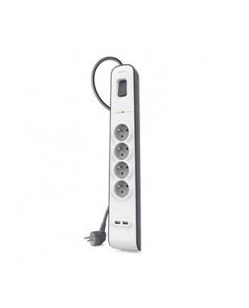BELKIN LISTWA ZASILAJĄCA 4-PORTOWA + 2X USB-A 24A, 525J