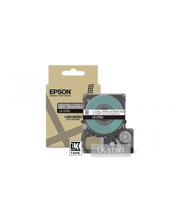 EPSON Matte Tape Clear/White 18mm 8m LK-5TWJ