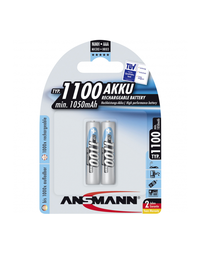 Akumulator NiMH 2xAAA 1100mAh główny