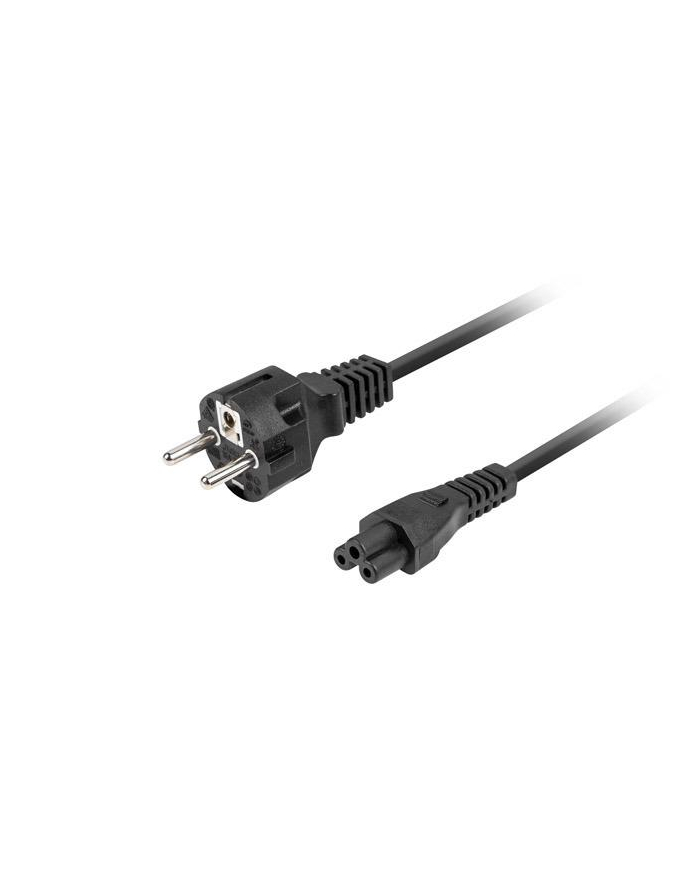 lanberg Kabel zasilający laptop(miki) CEE 7/7 -> IEC 320 C5 1.8m VD-E prosty, czarny główny