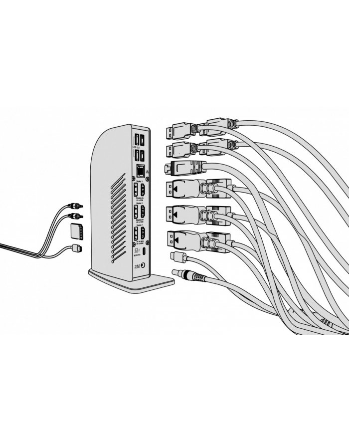 icybox Stacja dokująca IB-DK2256AC 12in1,HDMI,DP,USB,CR,LAN,PD 96Watt główny