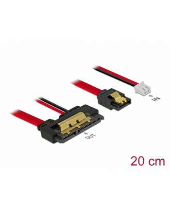 D-ELOCK Cable SATA 6 Gb/s 7 pin receptacle + 2 pin power female > SATA 22 pin receptacle straight 5 V metal 10cm