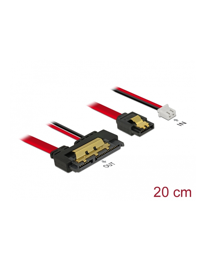 D-ELOCK Cable SATA 6 Gb/s 7 pin receptacle + 2 pin power female > SATA 22 pin receptacle straight 5 V metal 10cm główny