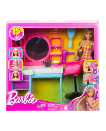 Barbie Salon fryzjerski Totally Hair Zestaw + Lalka HKV00 MATTEL