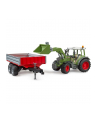 Traktor Fendt Vario 211 ładowaczem czołowym i srebrną przyczepą (02019)  BRUD-ER 02182 - nr 11