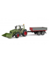 Traktor Fendt Vario 211 ładowaczem czołowym i srebrną przyczepą (02019)  BRUD-ER 02182 - nr 1