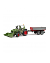Traktor Fendt Vario 211 ładowaczem czołowym i srebrną przyczepą (02019)  BRUD-ER 02182 - nr 3