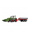 Traktor Fendt Vario 211 ładowaczem czołowym i srebrną przyczepą (02019)  BRUD-ER 02182 - nr 4