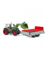 Traktor Fendt Vario 211 ładowaczem czołowym i srebrną przyczepą (02019)  BRUD-ER 02182 - nr 7