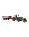 Traktor Fendt Vario 211 ładowaczem czołowym i srebrną przyczepą (02019)  BRUD-ER 02182 - nr 8
