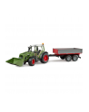 Traktor Fendt Vario 211 ładowaczem czołowym i srebrną przyczepą (02019)  BRUD-ER 02182 - nr 9