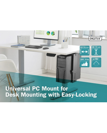 digitus Uniwersalny uchwyt do montażu PC pod biurkiem z mechanizmem Easy-Locking