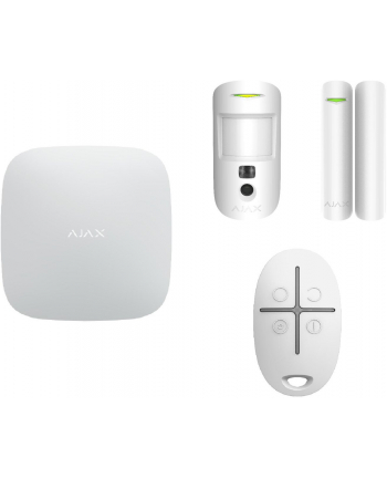 ajax Zestaw alarmowy StarterKit Cam Plus Hub 2 Plus, MC, DP, SC biały