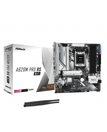 asrock Płyta główna A620M PRO RS WIFI AM5 4DDR5 HDMI/DP M.2 mATX