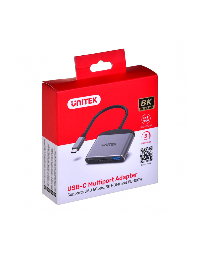 orico UNITEK ADAPTER USB-C - HDMI 21, USB-A, USB-C, PD główny
