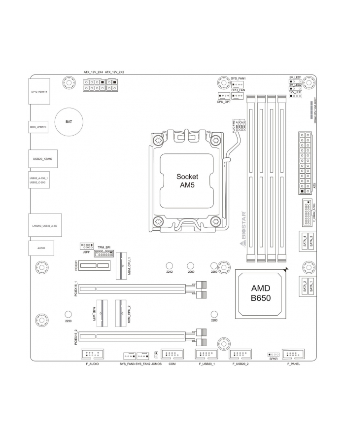 Płyta główna BIOSTAR B650MSILVER główny