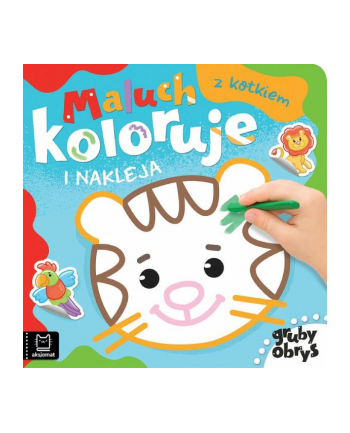 aksjomat Książeczka Gruby obrys. Maluch koloruje i nakleja z kotkiem. nr 1