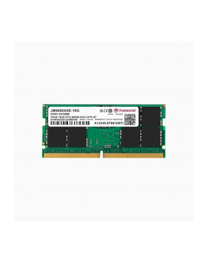 TRANSCEND 16GB JM DDR5 4800 SO-DIMM 1Rx8 2Gx8 CL40 1.1V główny