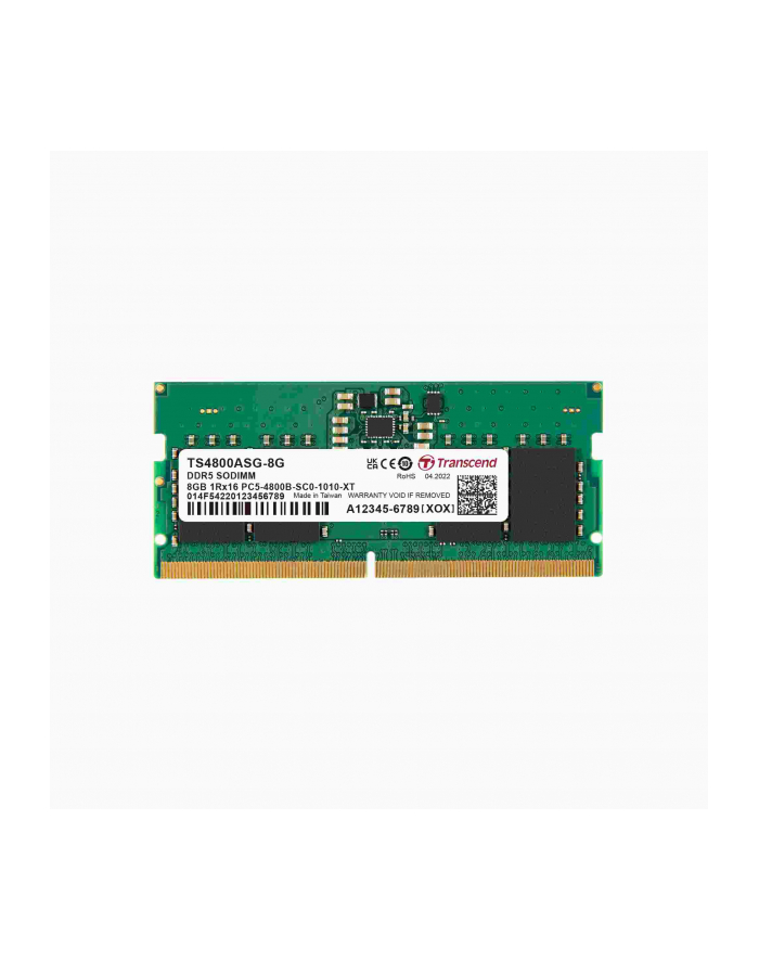 TRANSCEND 8GB JM DDR5 4800 SO-DIMM 1Rx16 1Gx16 CL40 1.1V główny