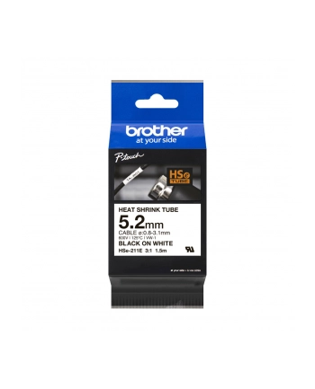 BROTHER Heat Shrink Tube Black on White 5.2mm