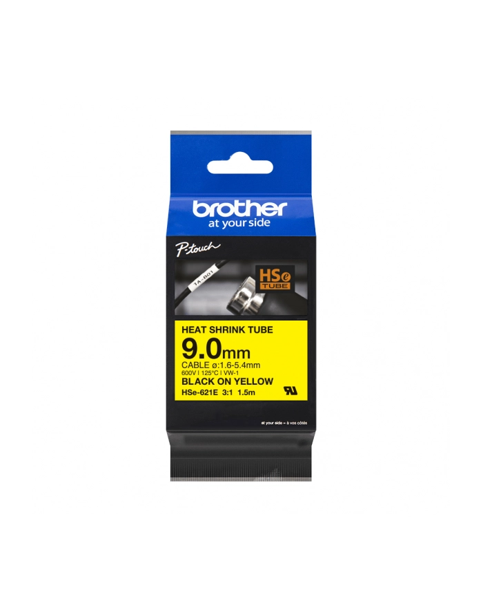BROTHER Heat Shrink Tube Black on Yellow 9.0mm główny