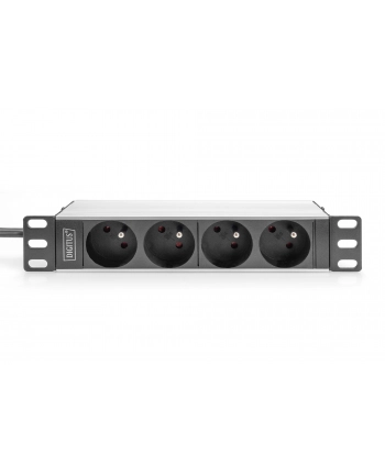 DIGITUS Listwa zasilająca aluminiowa 1U PDU 254 mm 10inch rack mount 4x CEE 7/5 16A 4000W 250VAC 50/60Hz