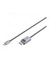 DIGITUS 8K 30Hz. USB Type C to DP adapter cable HBR3 Alu Housing Black 3m - nr 18
