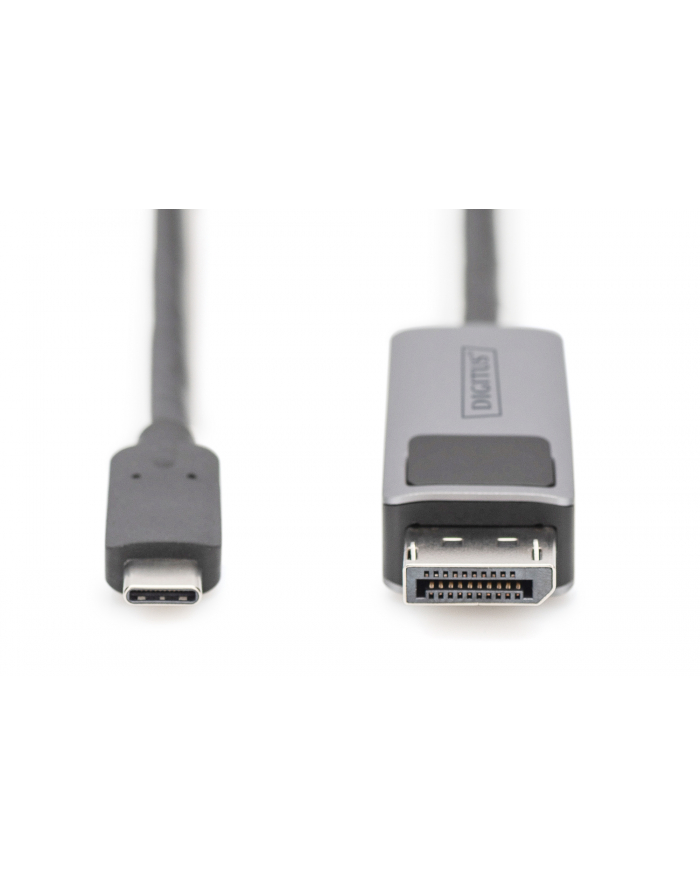 DIGITUS 8K 30Hz. USB Type C to DP adapter cable HBR3 Alu Housing Black 3m główny