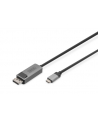 DIGITUS 8K 30Hz. USB Type C to DP adapter cable HBR3 Alu Housing Black 3m - nr 8