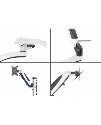 DIGITUS Workstation Monitor Keyboard Mouse Wall Mount 32inch 8kg VESA 75x75/100x100 Kolor: BIAŁY/Kolor: CZARNY nr 1