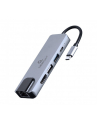 GEMBIRD MULTI ADAPTER USB TYP-C 5W1 (HUB + HDMI + PD + CZYTNIK KART + LAN) SREBRNY - nr 1