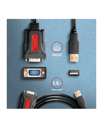 axagon ADS-1PSN Adapter USB 2.0 > RS-232 Port szeregowy, 1.5m kabel, chip Prolific