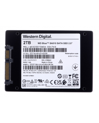 western digital WD Blue SA510 SSD 2TB SATA III 6Gb/s cased 2.5inch 7mm internal single-packed