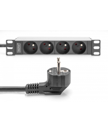 DIGITUS Listwa zasilająca aluminiowa 1U PDU 254 mm 10inch rack mount 4x CEE 7/5 16A 4000W 250VAC 50/60Hz nr 2