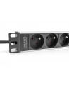 DIGITUS Listwa zasilająca aluminiowa 1U PDU 254 mm 10inch rack mount 4x CEE 7/5 16A 4000W 250VAC 50/60Hz - nr 7