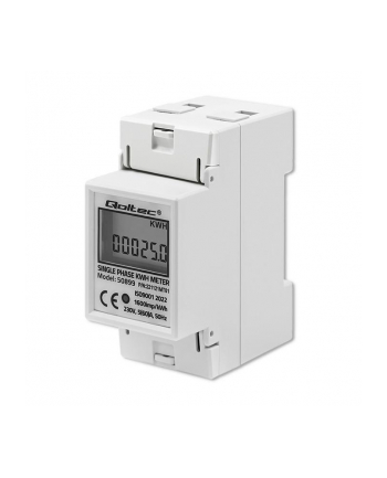qoltec Jednofazowy elektroniczny licznik | miernik zużycia energii na   szynę DIN | 230V | LCD | 2P
