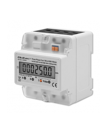 qoltec Trójfazowy elektroniczny licznik | miernik zużycia energii na szynę DIN | 230V | LCD | 4P