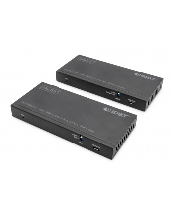 DIGITUS HDBaseT KVM Extender Set 150m 4K/60Hz USB 2.0 PoC IR Kolor: CZARNY