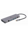 GEMBIRD A-CM-COMBO5-05 Wieloportowy adapter USB Type C 5w1 Hub + HDMI + PD + czytnik kart + LAN - nr 1