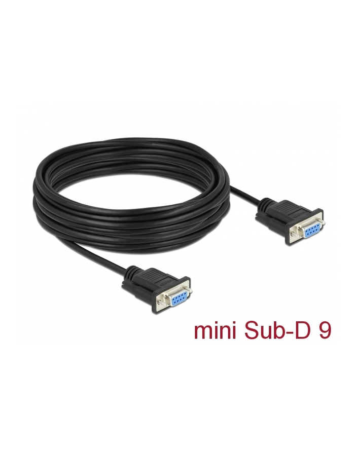 D-ELOCK Serial Cable RS-232 D-Sub 9 female to female null modem with narrow plug housing - CTS / RTS auto control - 10m główny