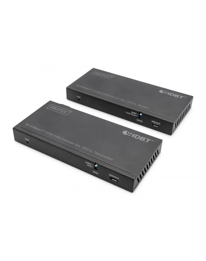 DIGITUS HDBaseT KVM Extender Set 150m 4K/60Hz USB 2.0 PoC IR Kolor: CZARNY główny