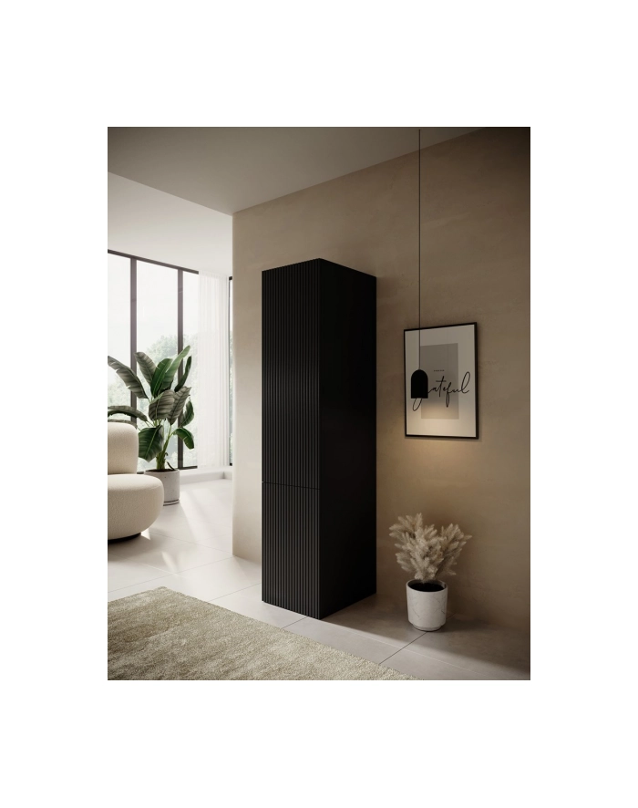 cama meble Szafa PAFOS 1D 45x55,5x198,5 czarny mat główny
