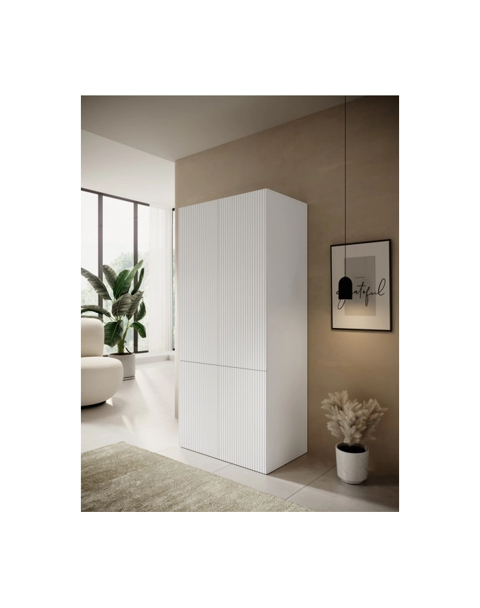 cama meble Szafa PAFOS 2D 90x55,5x198,5 biały mat główny