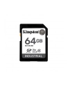 KINGSTON 64GB SDXC Industrial -40C to 85C C10 UHS-I U3 V30 A1 pSLC - nr 12